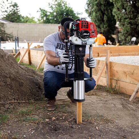 XtremepowerUS 52cc Gas Fence Post Driver, Heavy-Duty 2-Stroke Gasoline T-Post Driver with Carrying Case, Portable Pile Driver for Fence Posts, Sign Posts, Ground Rods & Stakes, EPA Certified in Kuwait
