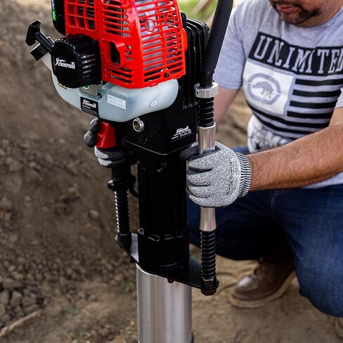 XtremepowerUS 52cc Gas Fence Post Driver, Heavy-Duty 2-Stroke Gasoline T-Post Driver with Carrying Case, Portable Pile Driver for Fence Posts, Sign Posts, Ground Rods & Stakes, EPA Certified in Kuwait
