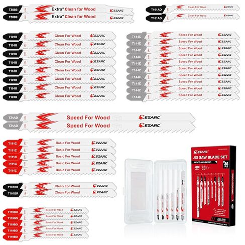 EZARC T744D Jigsaw Blades, 7-Inch 6TPI T-Shank for Wood Cutting, 10PCS | T744D T-shank blades, extra long reach, fast and smooth curve cutting for thick wood, beams, planks, wood renovation in Kuwait