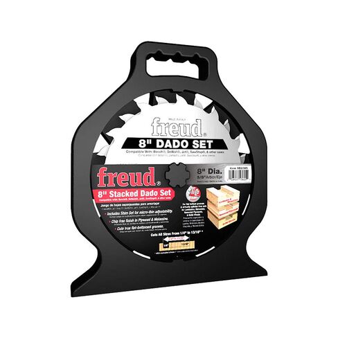 Freud Pro Dado Set with Premium Tico Hi-Density Carbide Crosscutting Blend for Maximum Performance - 8" Diameter, 12 Teeth, 5/8" Arbor, 6000 Max RPM - SD208S in Saudi Arabia