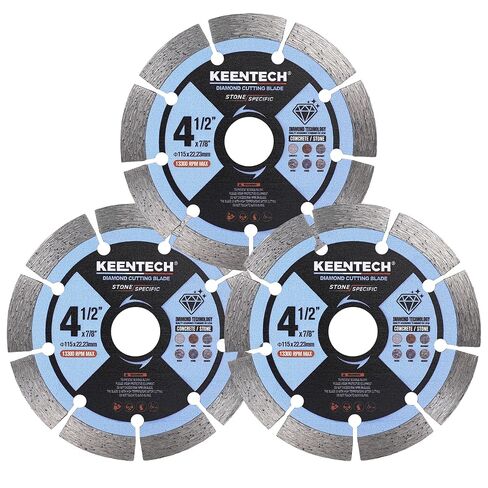 KEENTECH Segmented Diamond Saw Blade 4-1/2 inch, for Smooth Cutting Concrete Marble Granite Brick Masonry, Diamond Blade for Angle Grinder, 4.5" Dry or Wet Cutting Concrete Saw Blades (2-Pack) in Kuwait