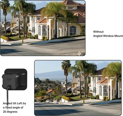 SURVADV® Wyze Window Mount for Wyze Cam V4/V3/V3 Pro, Self-Adhesive, White | 20 Degree Tilt Wyze V4 Window Mount for Indoor/Outdoor Monitoring; Reflection-free, Damage-free, No-Drill Adhesive Install in Kuwait
