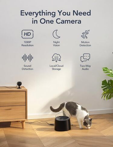 GNCC 2.4GHz Indoor Security Camera for Home, 1080P Baby & Pet Cam, GC3B-2P | Baby & Pet Monitoring, Motion & Sound Detection, Two-Way Audio, Black & White Night Vision, Flexible Cloud & SD Storage in Kuwait