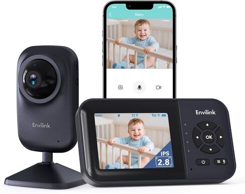Baby Monitor with Camera and Audio, Video Baby Monitor WiFi Night Vision, 2.8" LCD Screen Baby Camera VOX Mode Alarm and 1200ft Long Range in Kuwait