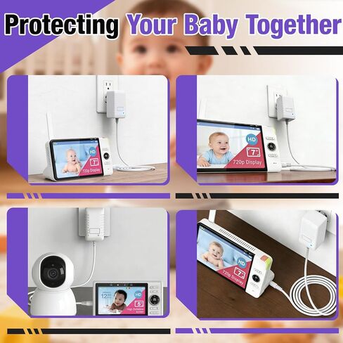 Baby Monitor Charger Compatible with VTech Baby Monitor VM901 | Compatible with VTech VM919HD VM919-2HD VM819 VM819-2 PU Video Monitor, Universal 5V Power Cord/Adapter/Charging Cable in Kuwait
