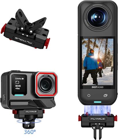 X5 Magnetic Quick Release Base for Insta360 X5, Aluminum Alloy Mount for Insta 360 Ace Pro 2/Ace Pro/Ace, with 1/4"Threaded Hole & Foldable Action Camera Adapter Accessories(Not for X4/X3) in Saudi Arabia