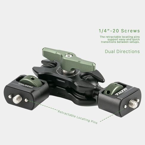 Tilta Mini Articulating Arm | Mount Camera Accessories with 1/4"-20 to 1/4"-20 (with Locating Pins) Connectors (Others Available Separately) | TA-MAA | 2 Ball Heads, 1/4-20 with Retractable Locating Pins, Aluminum, 9.9 Lb Load Capacity in Kuwait
