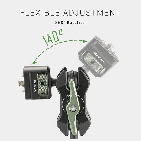 Tilta Mini Articulating Arm | Mount Camera Accessories with 1/4"-20 to 1/4"-20 (with Locating Pins) Connectors (Others Available Separately) | TA-MAA | 2 Ball Heads, 1/4-20 with Retractable Locating Pins, Aluminum, 9.9 Lb Load Capacity in Kuwait