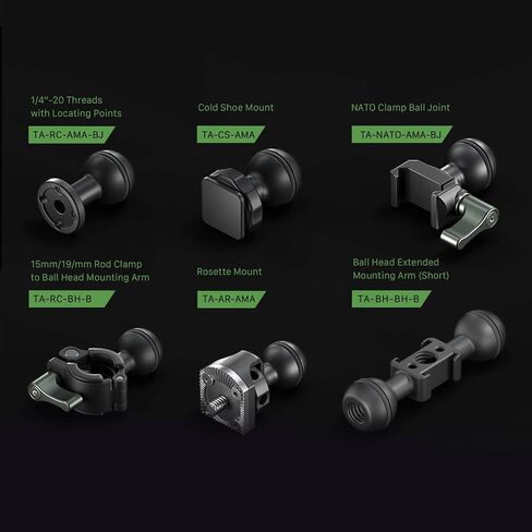 Tilta Mini Articulating Arm | Mount Camera Accessories with 1/4"-20 to 1/4"-20 (with Locating Pins) Connectors (Others Available Separately) | TA-MAA | 2 Ball Heads, 1/4-20 with Retractable Locating Pins, Aluminum, 9.9 Lb Load Capacity in Kuwait