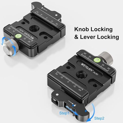 Arca Swiss Lever Lock Clamp for Magpul Mlok Bipod, Camera Quick Release Clamp Mlok Rail WEYLLAN AL60 All Metal Quick Release Plate Adapter for Tripod Ball Head, Knob Locking & Lever Locking in Kuwait