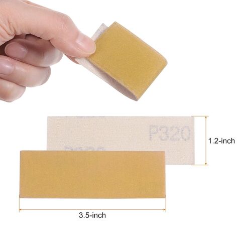 HARFINGTON 50pcs Micro Sander Paper 320 Grit 3.5x1.2 Inch Mini Sanding Sheets Strips Hook Loop Sandpapers for Wood Metal Small Projects Tight Spaces Polish Work in Kuwait