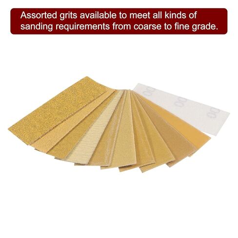 HARFINGTON 50pcs Micro Sander Paper 320 Grit 3.5x1.2 Inch Mini Sanding Sheets Strips Hook Loop Sandpapers for Wood Metal Small Projects Tight Spaces Polish Work in Kuwait