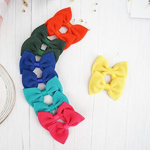 JOYOYO 60Pcs Baby Girls Kids Toddlers 2.75 Inch Twill Waffle Fabric Hair Bows Alligator Clips for Pigtails Hair Accessories and Bangs in Kuwait