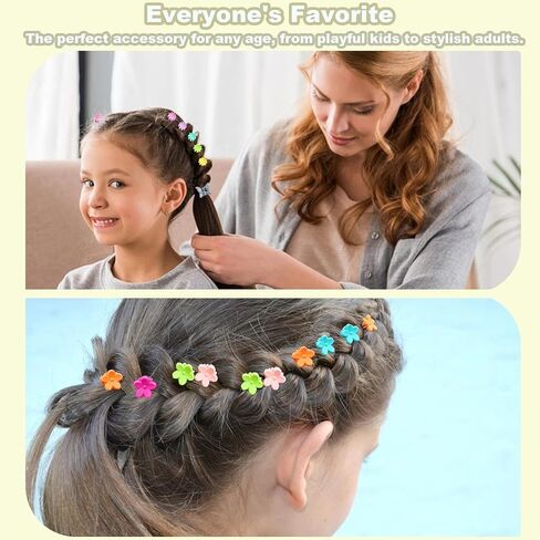 140 Pcs Combination Color Mini Gripper Clip, For Women Birthday Gift | Mini flower butterfly design, girls kids teens, with organizer box, holiday birthday gifts, made of plastic, small size in Kuwait