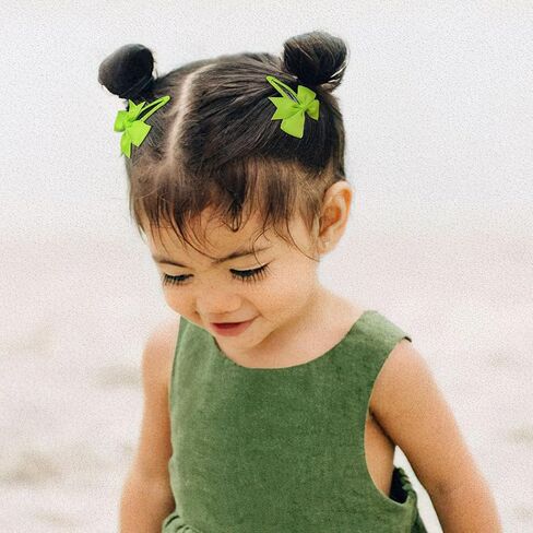 40PCS Snap Hair Clips with Bows Grosgrain Ribbon, 2 Inch Hair Bows Clips No Slip Hair Barrettes for Toddlers Baby Girls Kids in Pairs in Kuwait