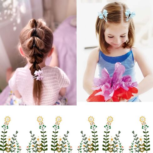 40PCS Snap Hair Clips with Bows Grosgrain Ribbon, 2 Inch Hair Bows Clips No Slip Hair Barrettes for Toddlers Baby Girls Kids in Pairs in Kuwait