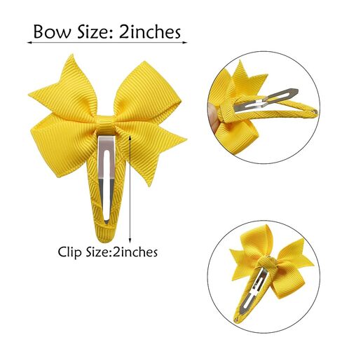 40PCS Snap Hair Clips with Bows Grosgrain Ribbon, 2 Inch Hair Bows Clips No Slip Hair Barrettes for Toddlers Baby Girls Kids in Pairs in Kuwait