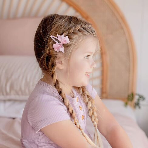 40PCS Snap Hair Clips with Bows Grosgrain Ribbon, 2 Inch Hair Bows Clips No Slip Hair Barrettes for Toddlers Baby Girls Kids in Pairs in Kuwait