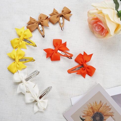 40PCS Snap Hair Clips with Bows Grosgrain Ribbon, 2 Inch Hair Bows Clips No Slip Hair Barrettes for Toddlers Baby Girls Kids in Pairs in Kuwait