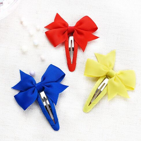 40PCS Snap Hair Clips with Bows Grosgrain Ribbon, 2 Inch Hair Bows Clips No Slip Hair Barrettes for Toddlers Baby Girls Kids in Pairs in Kuwait