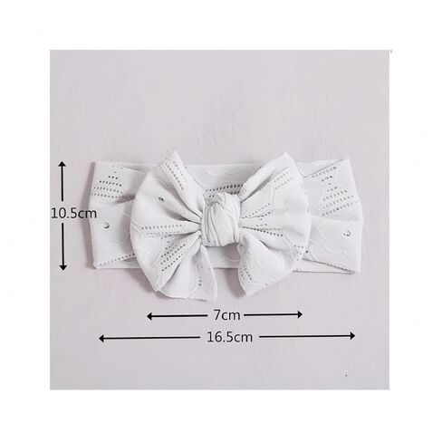 Baby Girls Bow Headband, Nylon Lace Turban Style Hair Accessory-Ideal for Cradle Cap-Perfect Baby Registry Gift（White+Gray+Pink in Kuwait
