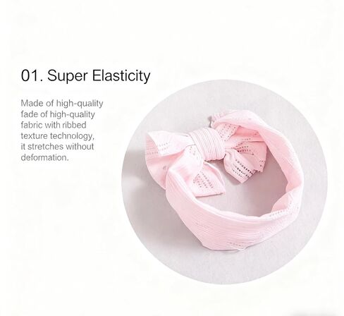Baby Girls Bow Headband, Nylon Lace Turban Style Hair Accessory-Ideal for Cradle Cap-Perfect Baby Registry Gift（White+Gray+Pink in Kuwait