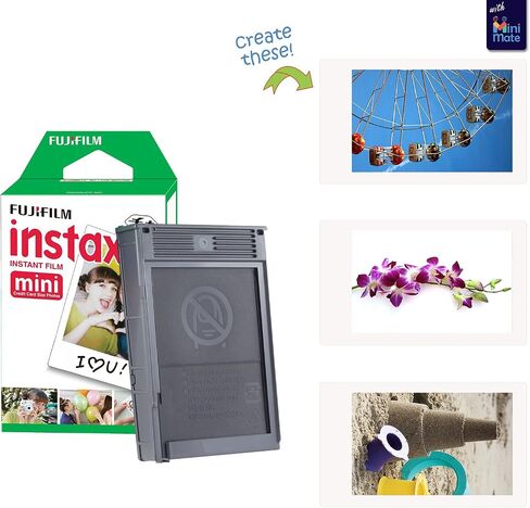 Fujifilm Instax Mini 12 Instant Camera + Minimate Custom Case + Fuji Instax Film 20 Sheets Twin Pack (Pastel Blue) in Kuwait