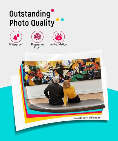 Liene M100 4x6'' Photo Printer, Phone Printer 100 Sheets & 3 Cartridges, Full-Color Photo, Portable Instant Photo Printer for iPhone Android, Thermal Dye Sublimation, Wi-Fi Picture Printer 100 Papers in Kuwait