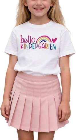 First Day of School Shirt Girls Boys Kindergarten Shirt Kids Back to School Clothes Rainbow Graphic Tees Top in Kuwait