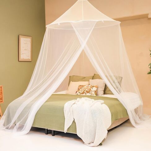 Large Mosquito Net for Bed or Outdoor Patio | 5FT Diameter Top Ring | Wide Base Bed Canopy | Insect & Bug Netting for Bedroom, Garden & Terrace in Kuwait