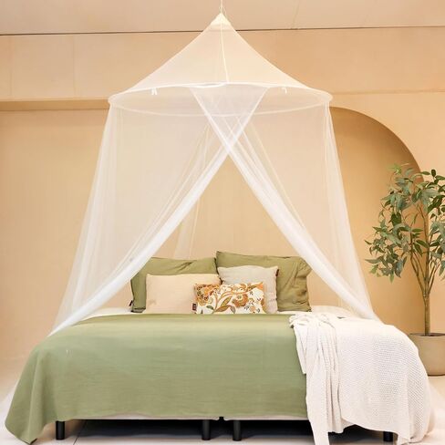 Large Mosquito Net for Bed or Outdoor Patio | 5FT Diameter Top Ring | Wide Base Bed Canopy | Insect & Bug Netting for Bedroom, Garden & Terrace in Kuwait