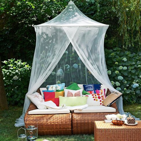 Large Mosquito Net for Bed or Outdoor Patio | 5FT Diameter Top Ring | Wide Base Bed Canopy | Insect & Bug Netting for Bedroom, Garden & Terrace in Kuwait