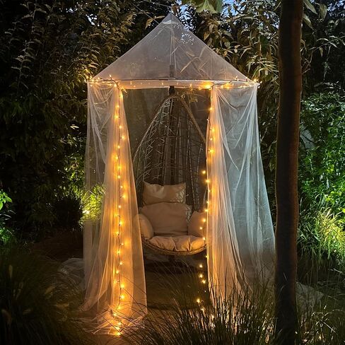 Large Mosquito Net for Bed or Outdoor Patio | 5FT Diameter Top Ring | Wide Base Bed Canopy | Insect & Bug Netting for Bedroom, Garden & Terrace in Kuwait