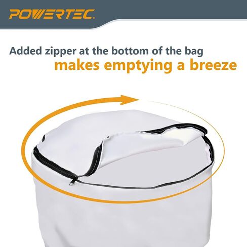 POWERTEC 70474 4 Inch ID/OD 90 Degree Elbow and Dust Collector Bag, 30 Micron Filter w/ 4" Key Hose Clamp & Elbow, Fits DEWALT DW735, DW734, WEN PL1326, PL1303 & any other Woodworking Machine in Kuwait