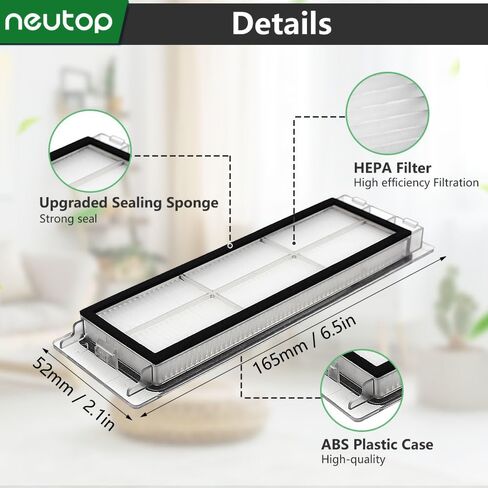Filters Compatible with Roborock S6 S5 S4 E35 E25 E20, 8-Pack | HEPA Filter for S6 MaxV/Pure, S4 Max, E5, E4 Robot Vacuum Replacement Parts Accessories in Kuwait