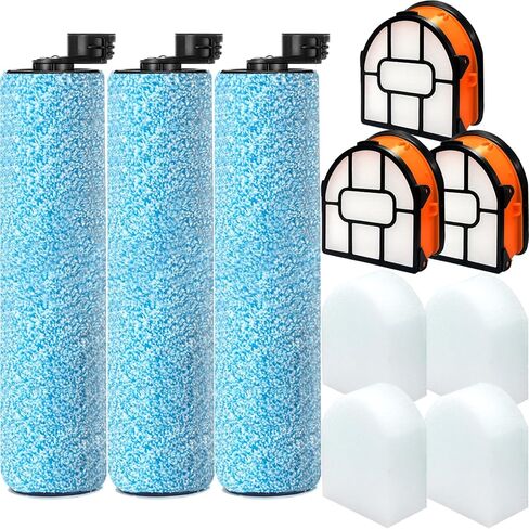 WD161 Roller and Filter for fit Shark HydroVac MessMaster Wet Dry WD161 WD261 AW261 and Shark WD101 WD201 WD100 WD200 AW201 WD200C WD201C WD101C Vacuum Cleaner,3 Brush Rollers,4 Foam Filters,3 Filter in Kuwait