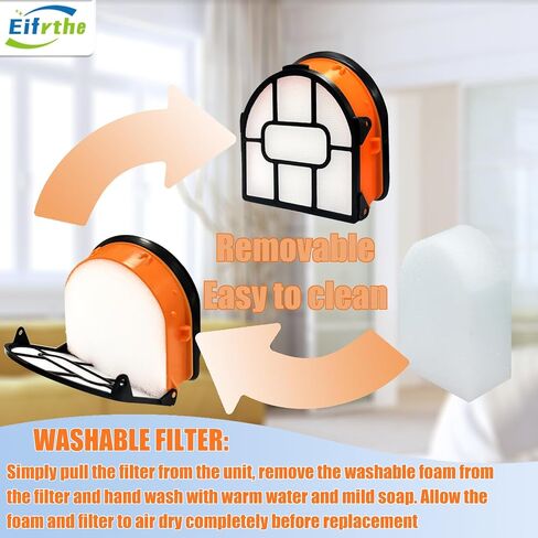 WD161 Roller and Filter for fit Shark HydroVac MessMaster Wet Dry WD161 WD261 AW261 and Shark WD101 WD201 WD100 WD200 AW201 WD200C WD201C WD101C Vacuum Cleaner,3 Brush Rollers,4 Foam Filters,3 Filter in Kuwait
