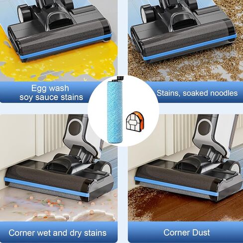 WD161 Roller and Filter for fit Shark HydroVac MessMaster Wet Dry WD161 WD261 AW261 and Shark WD101 WD201 WD100 WD200 AW201 WD200C WD201C WD101C Vacuum Cleaner,3 Brush Rollers,4 Foam Filters,3 Filter in Kuwait
