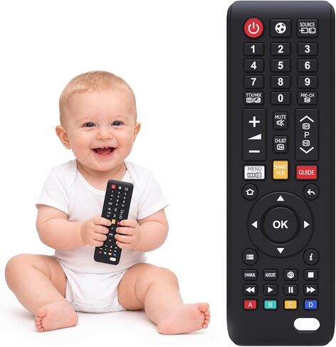 Baby Remote Toys for 0-6, 6-12 Months, Food Grade Silicone Teething Toys,Chew Toys for Babies 3-24 Months, Upgraded TV Remote Control Shape Teether Toys for Baby and Infants in Kuwait