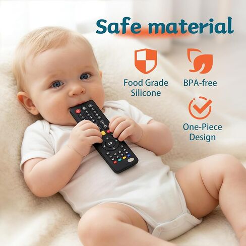 Baby Remote Toys for 0-6, 6-12 Months, Food Grade Silicone Teething Toys,Chew Toys for Babies 3-24 Months, Upgraded TV Remote Control Shape Teether Toys for Baby and Infants in Kuwait