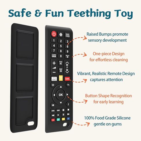 Baby Remote Toys for 0-6, 6-12 Months, Food Grade Silicone Teething Toys,Chew Toys for Babies 3-24 Months, Upgraded TV Remote Control Shape Teether Toys for Baby and Infants in Kuwait