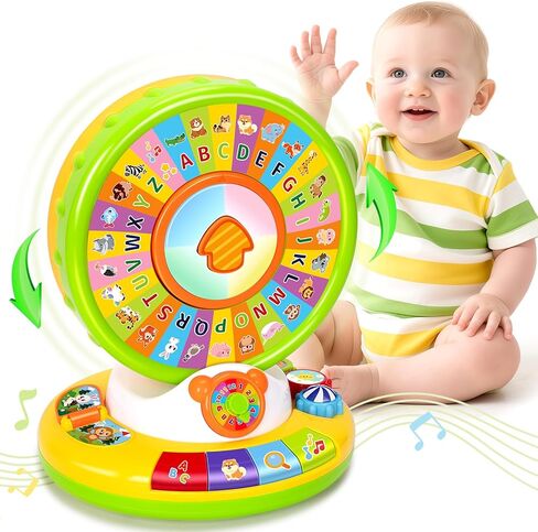 Toys for 1 2 3 Year Old Boys Girls, Spin & Sing ABC Alphabet Learning Zoo with Lights & Sounds, Musical Educational Toy for Toddler 1-3, Christmas 1st Birthday Gifts for Baby Kids Age 12-18 Months+ in Kuwait