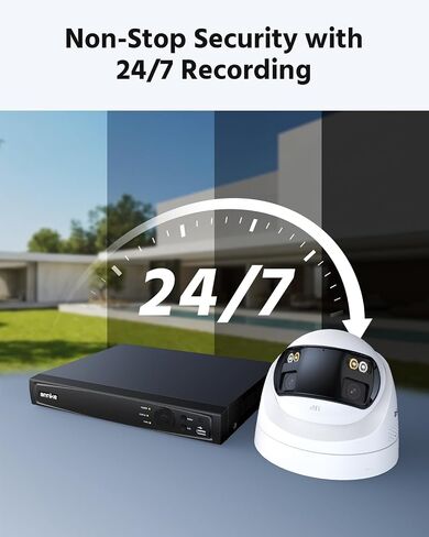 ANNKE 4K PoE Security Camera System with Dual-Lens, 180°Wide Angle, 2TB HDD | 8 Channel 12MP H.265+ NVR, 4pcs 8MP Wired Surveillance IP Cameras Outdoor, Smart AI Human/Vehicle Detection, 2-Way Audio in Kuwait