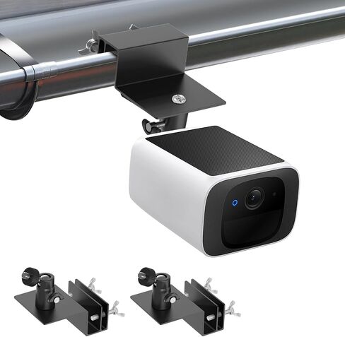 2Pack Gutter Mount Compatible with eufy Security SoloCam S220/C210, eufyCam 2C/2C Pro/S3 Pro, 3/S330, 2/2 Pro, 3C/S300, 360°Adjustable Weatherproof Mounting Bracket for Eufy Security Camera - Black in Kuwait