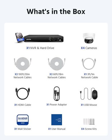 ANNKE 4K PoE Security Camera System with Dual-Lens, 180°Wide Angle, 2TB HDD | 8 Channel 12MP H.265+ NVR, 4pcs 8MP Wired Surveillance IP Cameras Outdoor, Smart AI Human/Vehicle Detection, 2-Way Audio in Kuwait