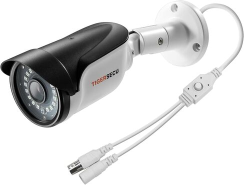 TIGERSECU 2MP Metal Long Range Security Camera for TVI/CVI/AHD/CVBS DVRs | Hybrid 4-in-1 with OSD Switch, Weatherproof for Indoor and Outdoor Use, Power Supply and Coaxial Cable Sold Separately in Kuwait