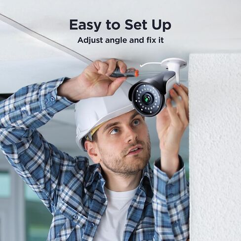 TIGERSECU 2MP Metal Long Range Security Camera for TVI/CVI/AHD/CVBS DVRs | Hybrid 4-in-1 with OSD Switch, Weatherproof for Indoor and Outdoor Use, Power Supply and Coaxial Cable Sold Separately in Kuwait