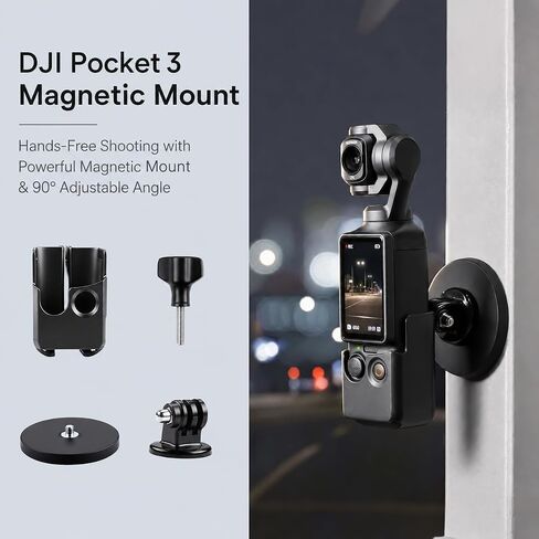 11-in-1 Accessories Kit Compatible with DJI Osmo Pocket 3/Xtra Muse Camera | with Portable Carrying Case, Magnetic Mount Stand, Fill Light, Mini Tripod, Backpack Strap Mount and Screen Protector in Kuwait