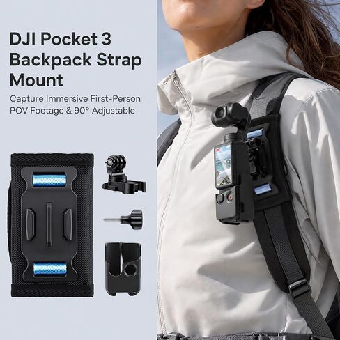11-in-1 Accessories Kit Compatible with DJI Osmo Pocket 3/Xtra Muse Camera | with Portable Carrying Case, Magnetic Mount Stand, Fill Light, Mini Tripod, Backpack Strap Mount and Screen Protector in Kuwait