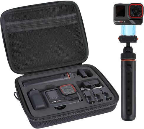 PellKing Selfie Stick & Carrying Case 2 in 1 Kit for Insta360 Ace Pro 2, 16.14in Selfie Stick Tripod with Magnetic Quick Release Mount, Portable Hard Case, Vlog & Travel for Insta360 Ace Pro 2 in Kuwait